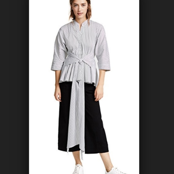 NWOT Tome Striped Peplum Shirt - Picture 3 of 15